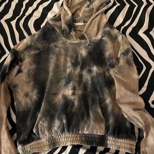 Womens Tie Dye Cropped Hoodie Size L